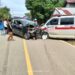 Respon Cepat Polsek Bengalon Tangani Laka Lantas Ambulans vs Avanza di Km 102 Bengalon, 5 Orang Luka-luka